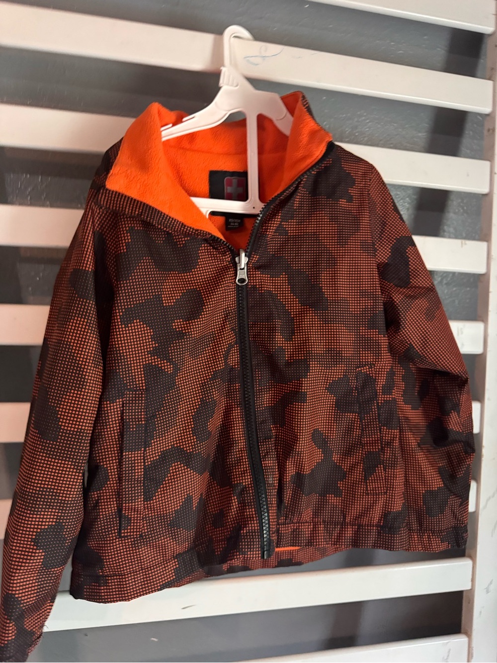 Swiss Tech Orange & Black Logo Fleece Jacket